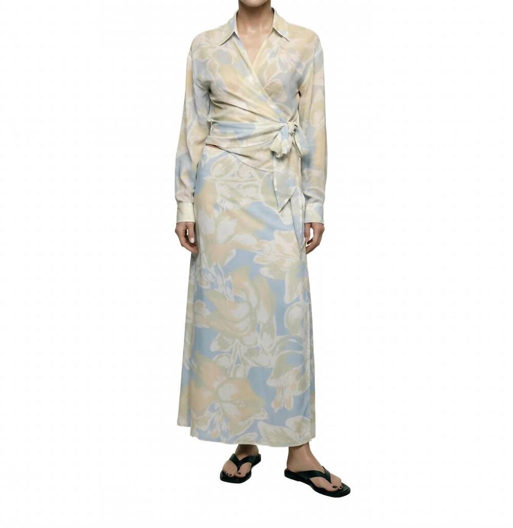 NEW AMANDA MARIA butter satin bias cut skirt in celeste print